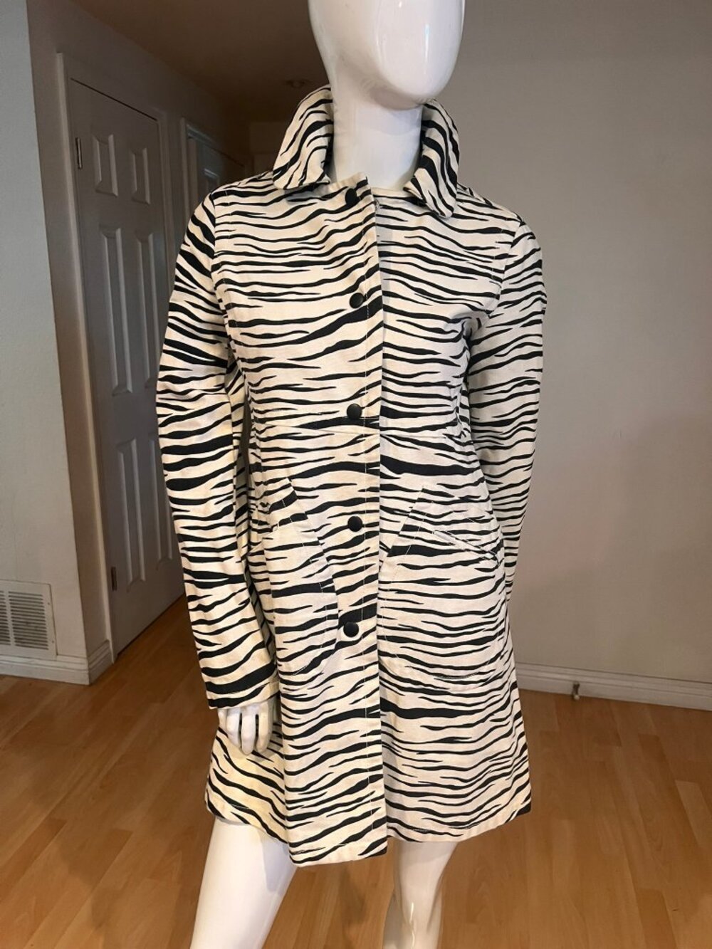 Y2K VINTAGE MARC JACOBS ZEBRA PRINT TWILL COAT SIZE M MEDIUM